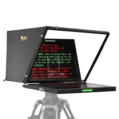 iKan Professional 19 in. High Bright PTZ Teleprompter w/ Widescreen Tally SDI Monitor