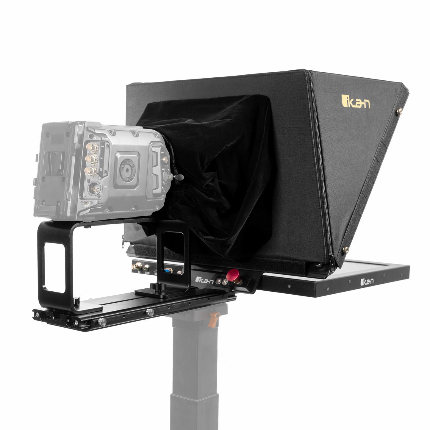 iKan Professional 19 in. High Bright Beam Splitter Teleprompter w/ Widescreen SDI Tally Monitor
