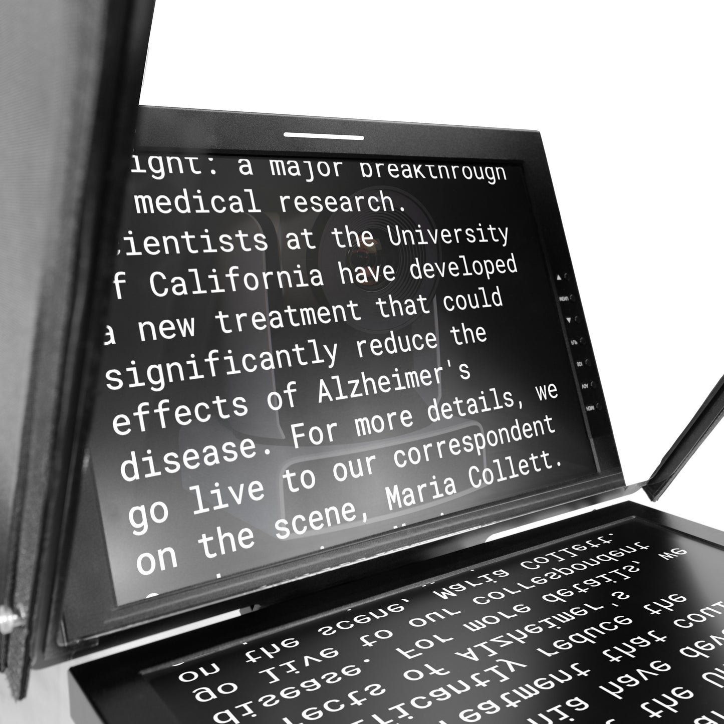 iKan Professional 19 in. High Bright Beam Splitter Teleprompter w/ Widescreen SDI Tally Monitor