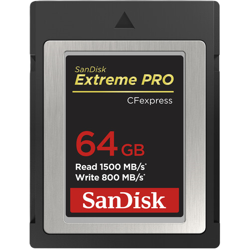 SanDisk Extreme Pro CFexpress Card Type B - 64GB Front View