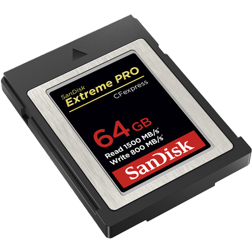 SanDisk Extreme Pro CFexpress Card Type B - 64GB Left Angle