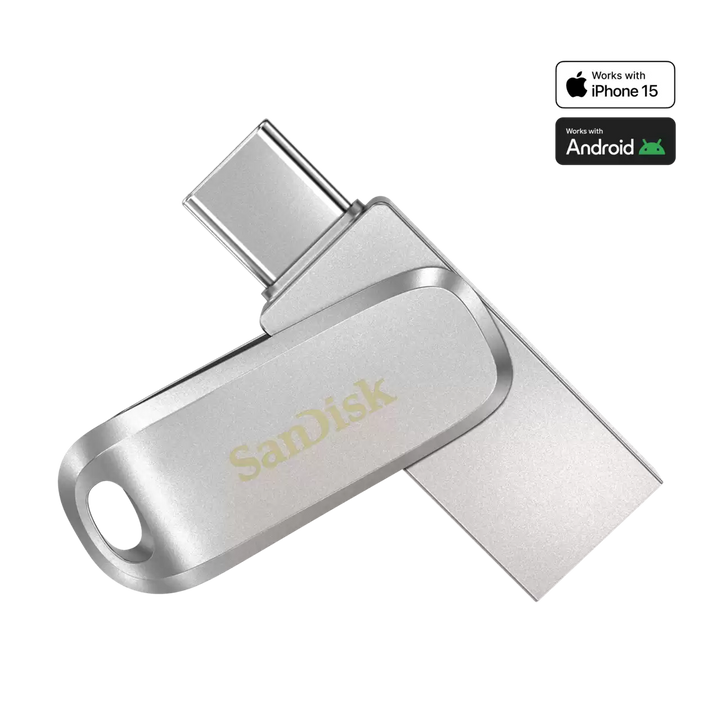 SanDisk Retail SanDisk Ultra Dual Drive Luxe USB Type-C™ Flash Drive - 128GB (Silver)