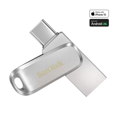 SanDisk Retail SanDisk Ultra Dual Drive Luxe USB Type-C™ Flash Drive - 128GB (Silver)