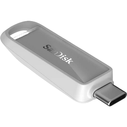 SanDisk Phone Drive with USB-C (Arctic White) USB flash drive on a white background
