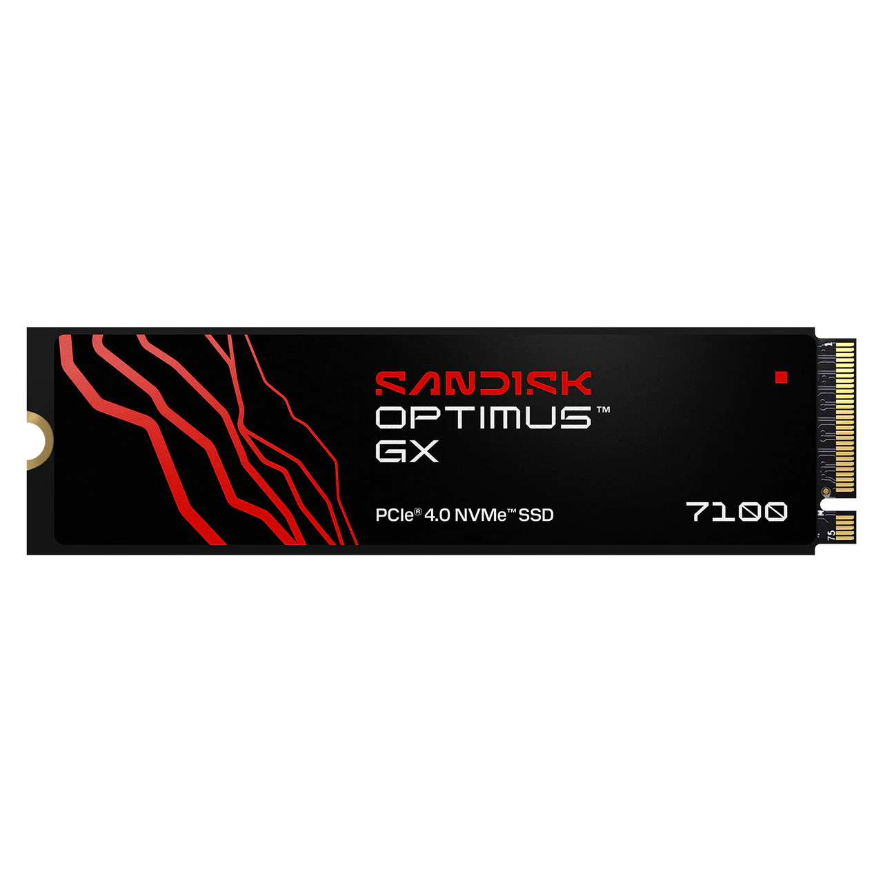 Sandisk Optimus GX 7100 PCIe 4.0 NVMe SSD in a black M.