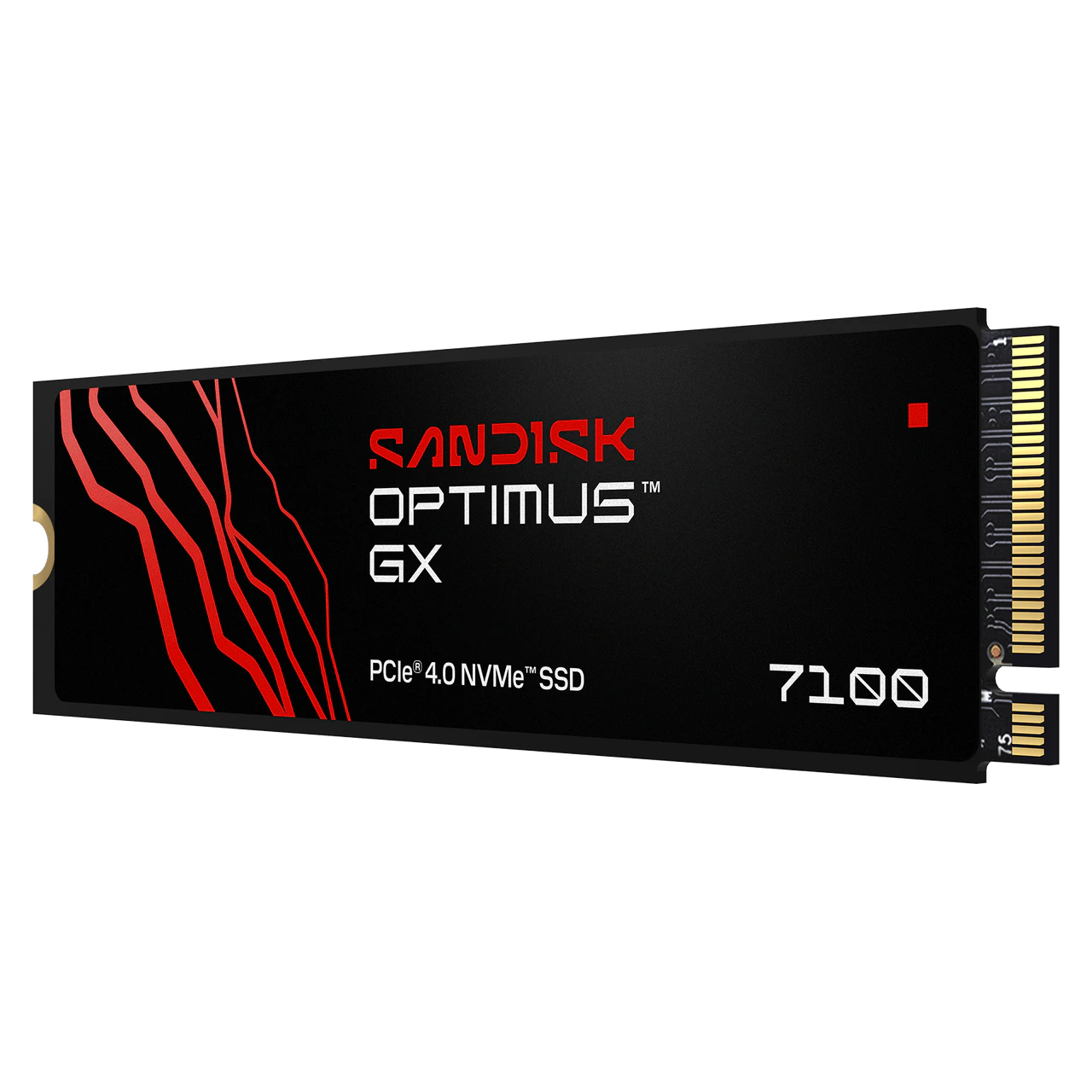Sandisk Optimus GX 7100 SSD on a white background
