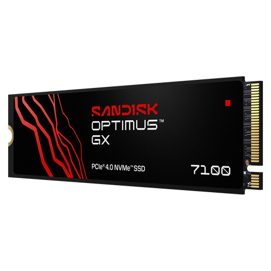 Sandisk Optimus GX 7100 SSD on a white background