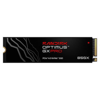 Sandisk Optimus GX Pro 8100 PCIe 5.0 NVMe SSD in a black M.