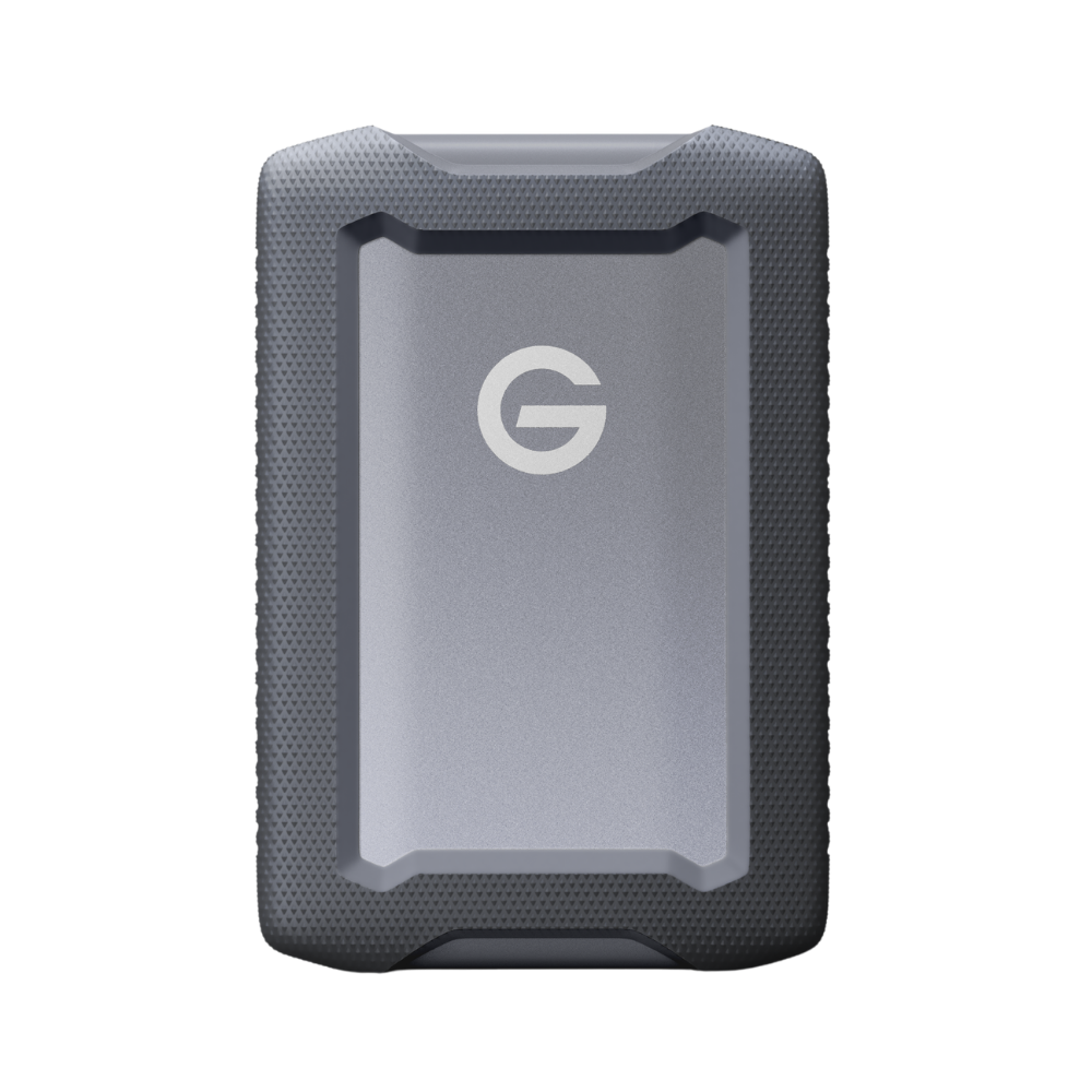 Western Digital G-DRIVE ArmorATD External Hard Drive Media Storage Front Angle View