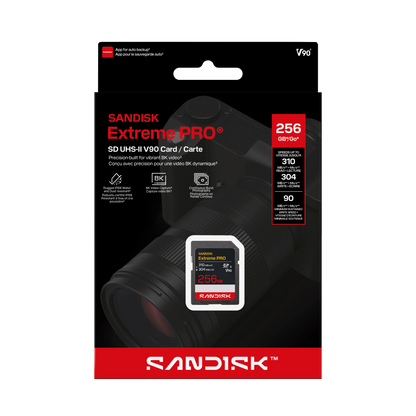 SanDisk Extreme PRO SD UHS-II V90 Card 256GB Packaging Box