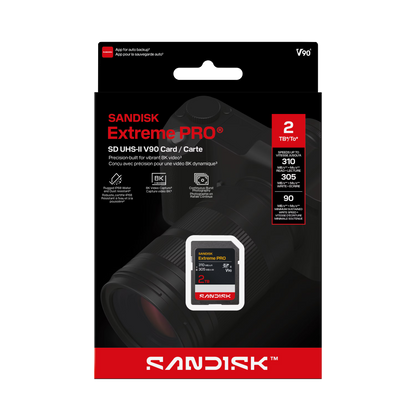 SanDisk Extreme PRO SD UHS-II V90 Card 2TB Packaging Box