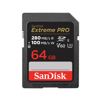 SanDisk 64GB Extreme PRO SD UHS-II Memory Card, V60