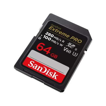 SanDisk 64GB Extreme PRO SD UHS-II Memory Card, V60