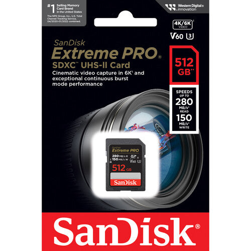 SanDisk Retail SanDisk 512GB Extreme PRO UHS-II SDXC Memory Card