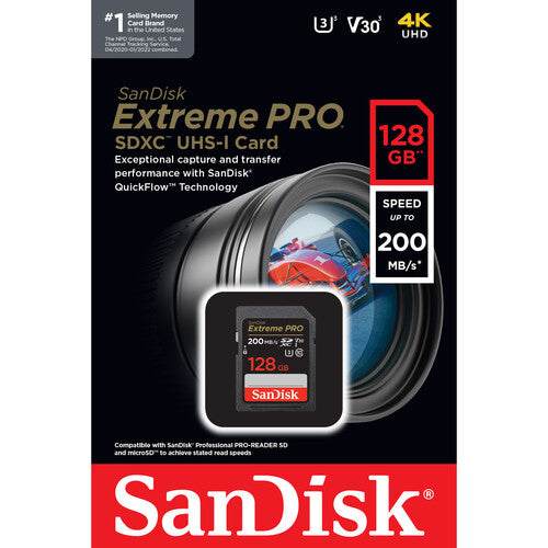 SanDisk Extreme PRO SDHC And SDXC UHS-I Card - 128GB