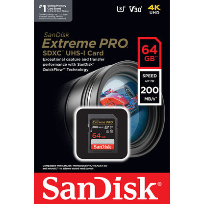 SanDisk Extreme PRO SDHC And SDXC UHS-I Card - 64GB