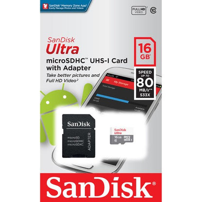 SanDisk Retail SanDisk Ultra microSD with SD Adapter - 16GB