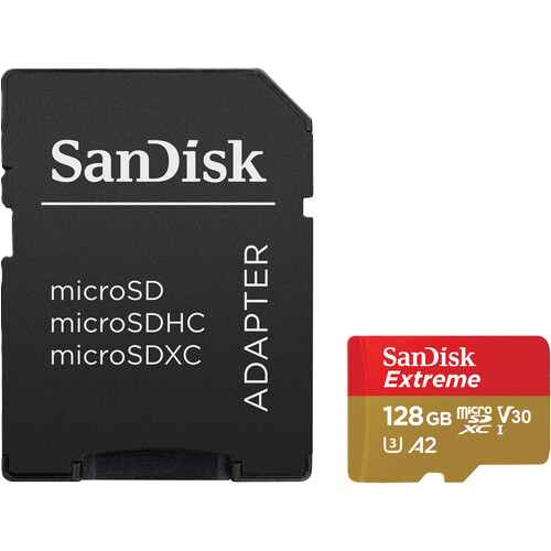 SanDisk Extreme microSDXC UHS-I Card - 128GB with Adapter
