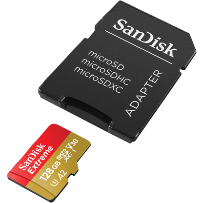 SanDisk Extreme microSDXC UHS-I Card - 128GB Adapter