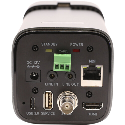 PTZOptics Studio 4K 12x Zoom Box Camera Back Rear View Ports Inputs