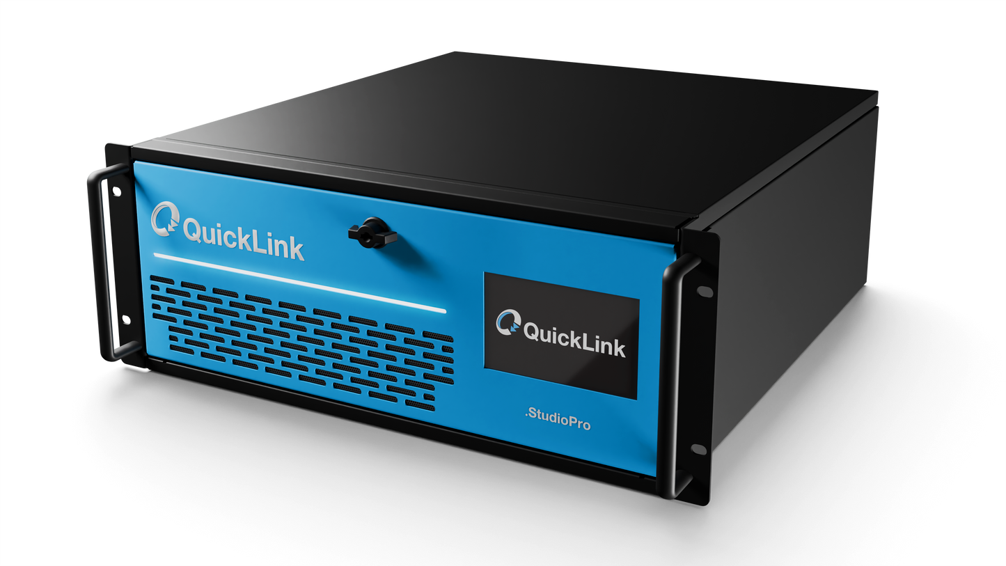 QuickLink StudioPro-16 16x Configurable 12G-SDI (HD/4K/8K) with RRC with Power Supply Dual Hot-Swap, Includes Conference Calling (Advanced) with balanced XLR Audio Hardware