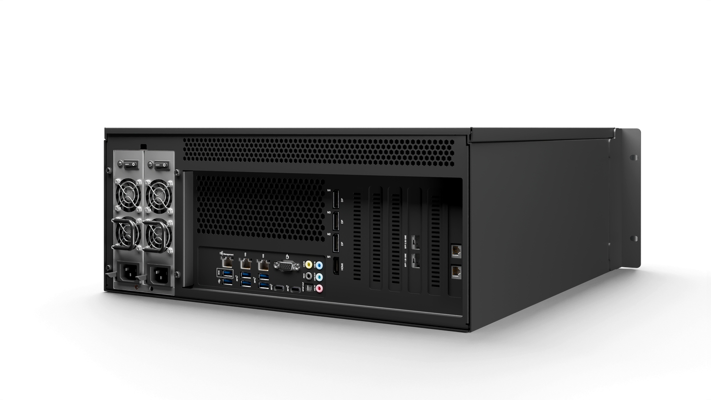 QuickLink StudioPro-2110 2-Dual 25 GbE SFP28, Supports 4x 4K or 32x HD Inputs and Outputs with ST 2022-7 Software Codec, Software Effects and GPU Effects are Not Included, with RRC with Power Supply Dual Hot-Swap, Includes Conference Calling (Advance