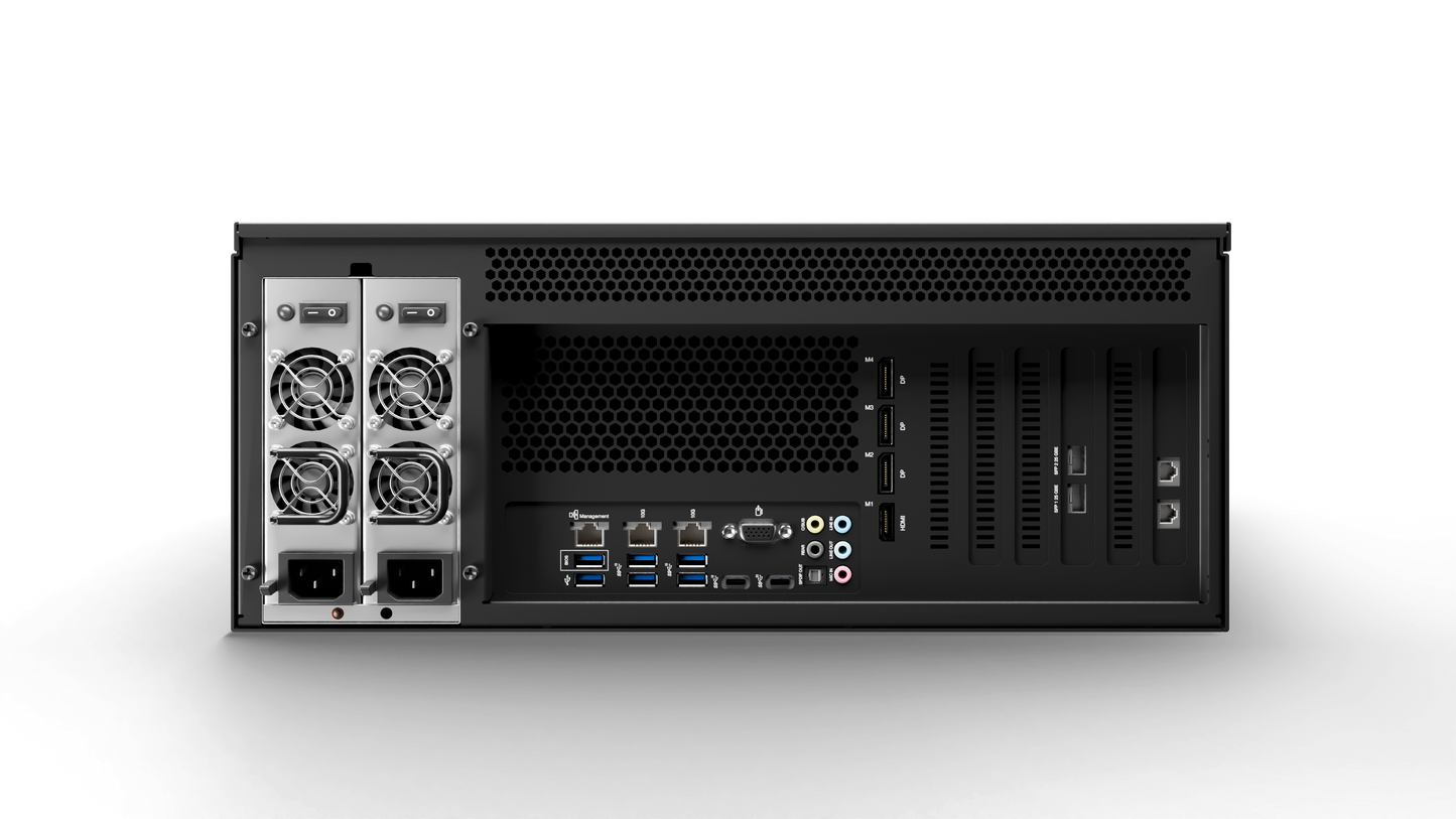 QuickLink StudioPro-2110 2-Dual 25 GbE SFP28, Supports 4x 4K or 32x HD Inputs and Outputs with ST 2022-7 Software Codec, Software Effects and GPU Effects are Not Included, with RRC with Power Supply Dual Hot-Swap, Includes Conference Calling (Advance