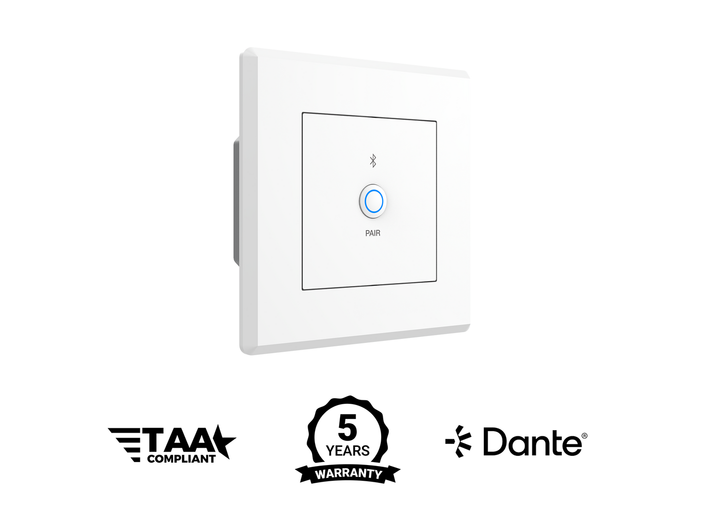 Turtle Dante Bluetooth Wallplate, EU Wall Box (White)