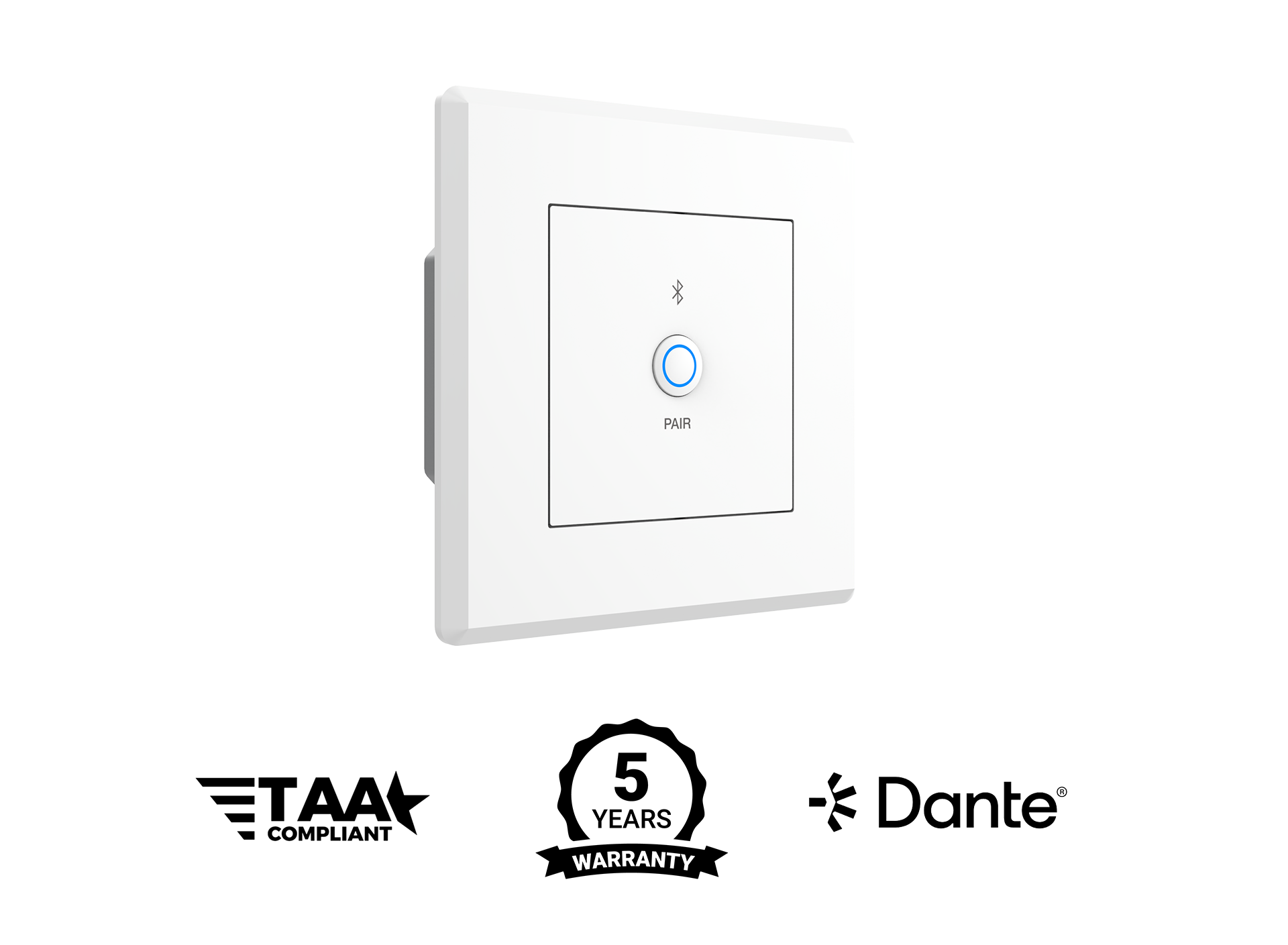 Turtle Dante Bluetooth Wallplate, EU Wall Box (White)