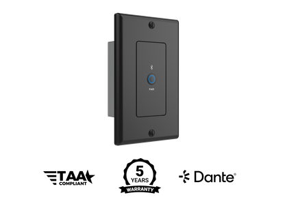 Turtle Dante Bluetooth Wallplate, US 1 Gang Decora (Black)