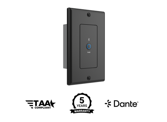 Turtle Dante Bluetooth Wallplate, US 1 Gang Decora (Black)