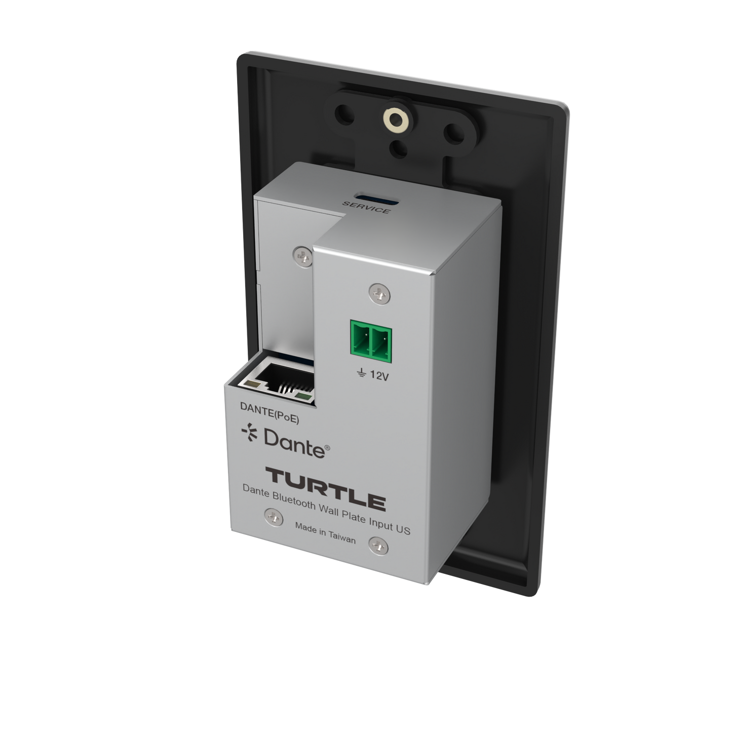 Turtle Dante Bluetooth Wallplate, US 1 Gang Decora (Black)