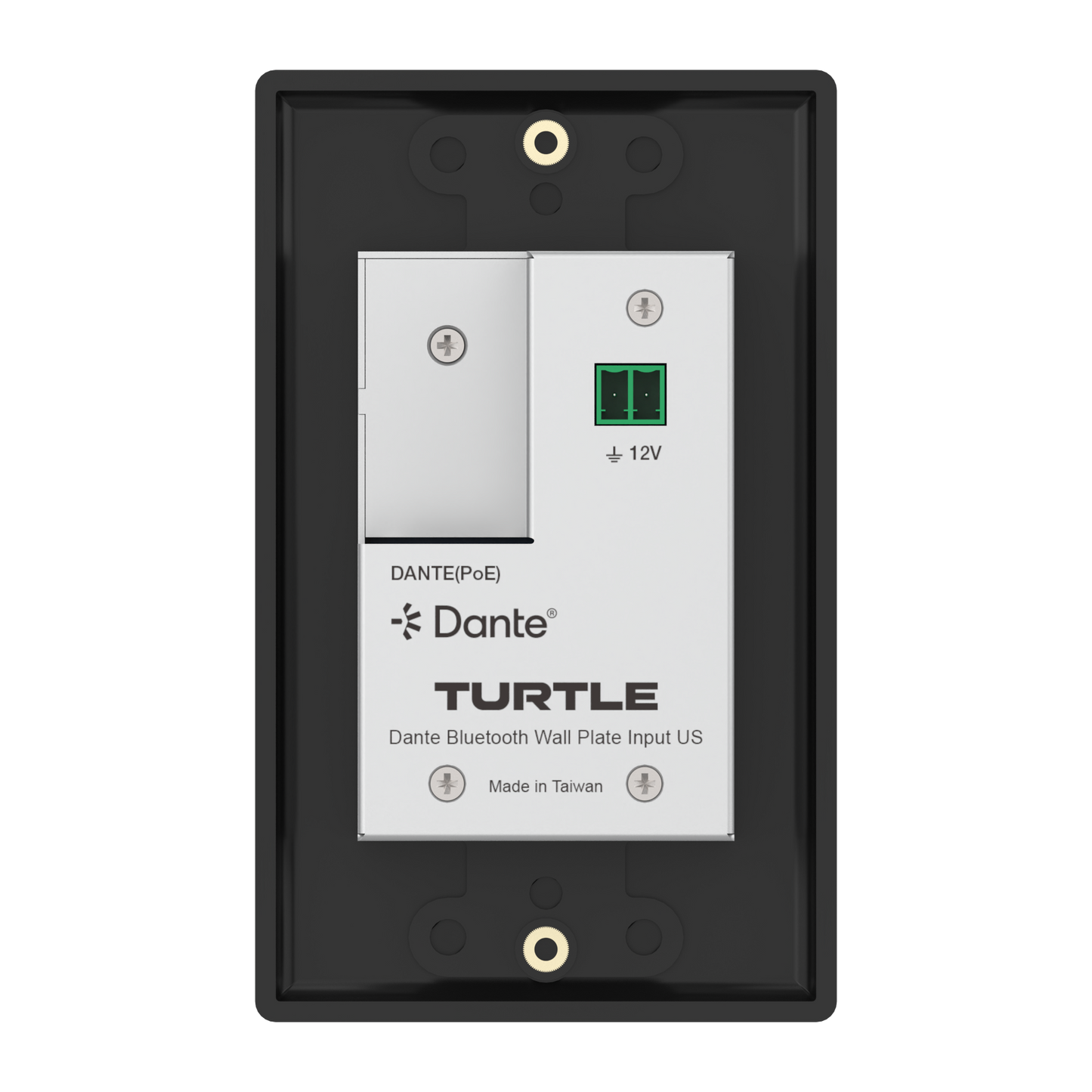 Turtle Dante Bluetooth Wallplate, US 1 Gang Decora (Black)