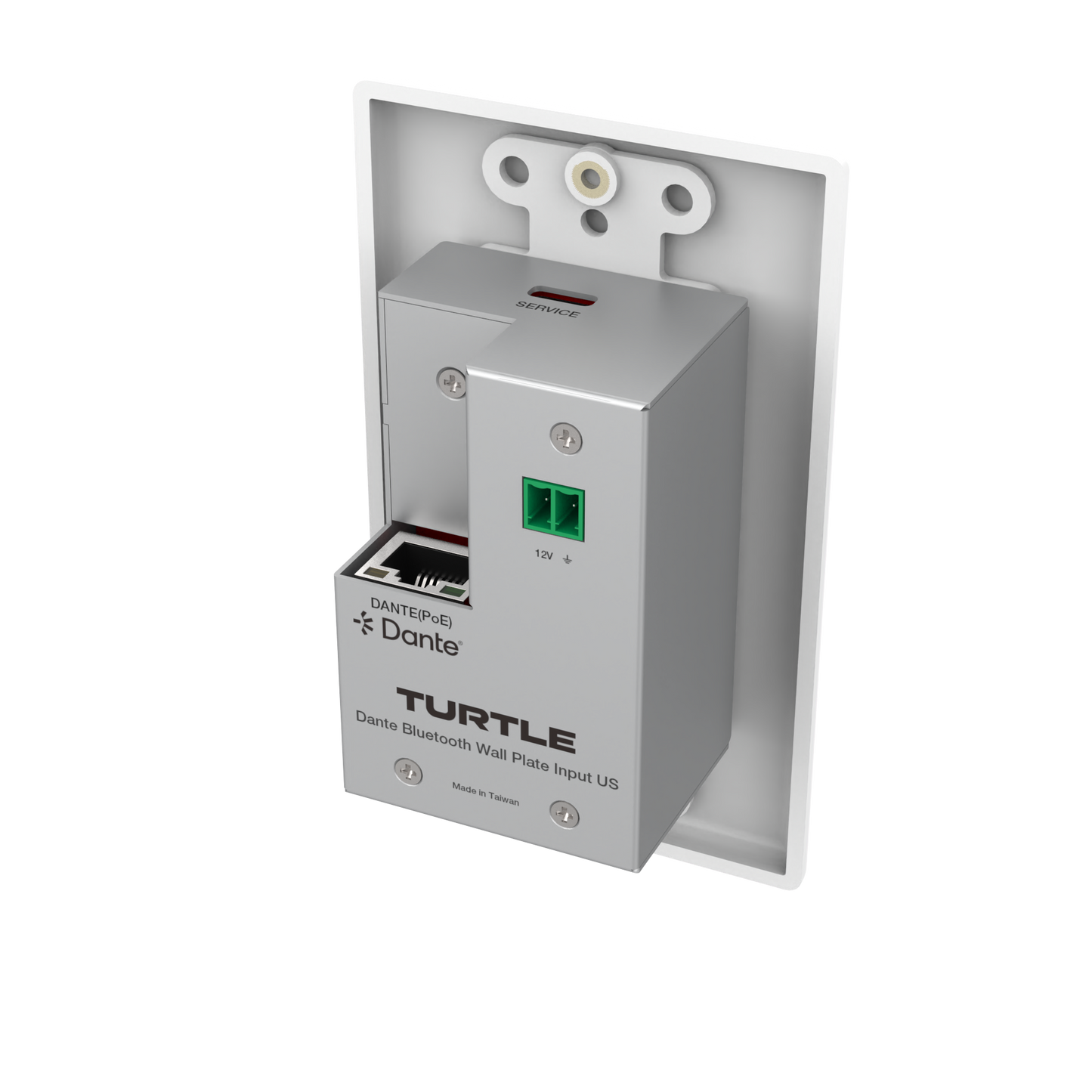 Turtle Dante Bluetooth Wallplate, US 1 Gang Decora (White)