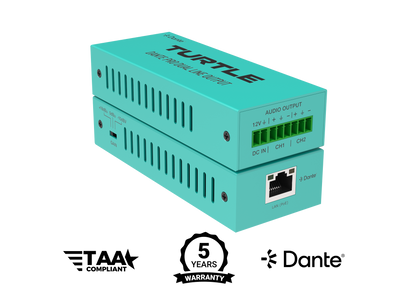 Turtle Dante Pro Dual Channel Analog Line Input Adapter with Gain Control