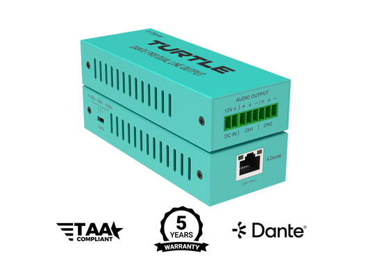 Turtle Dante Pro Dual Channel Analog Line Input Adapter with Gain Control