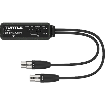 Turtle Dante dual XLR input adapter on a white background