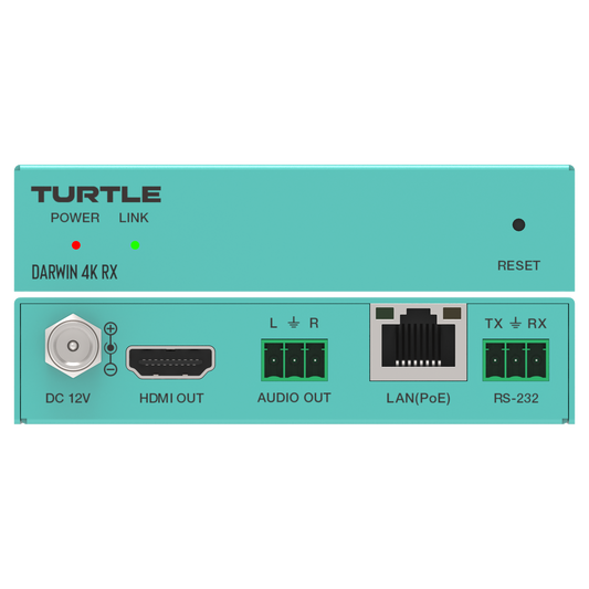 Turtle DARWIN 4K RX. H.265 HDMI 4K AV over IP Receiver Front
