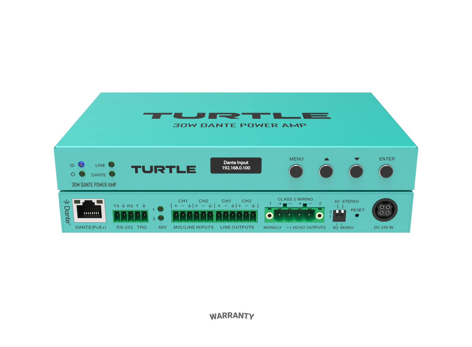 Turtle Av 30W PoE+ Dante Power Amp