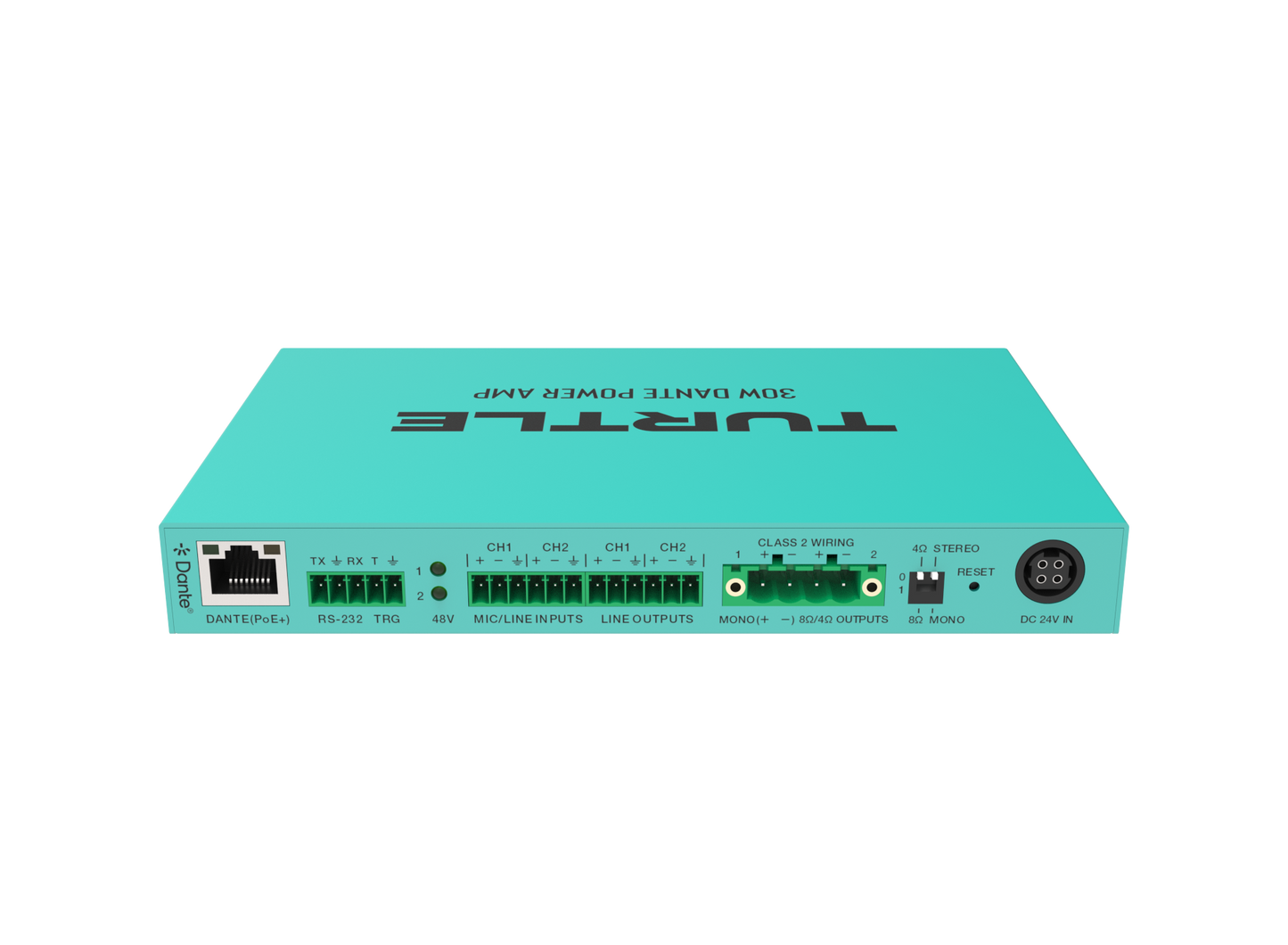 Turtle Av 30W PoE+ Dante Power Amp Ports