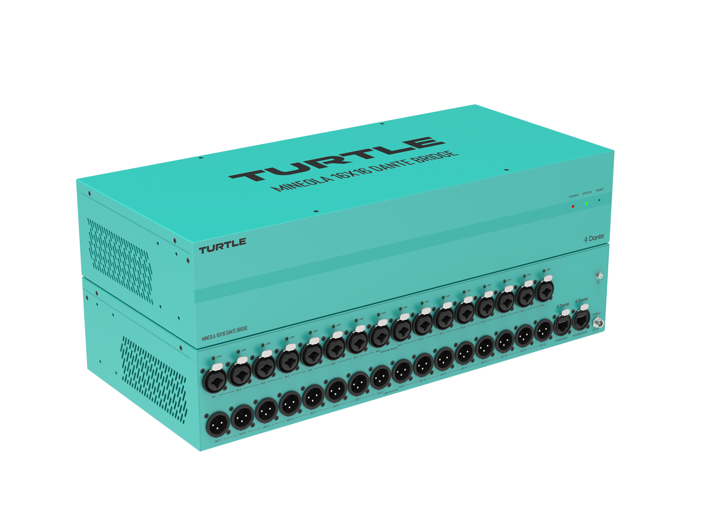 Turtle AV Mineola 16x16 Dante Audio Bridge Angled