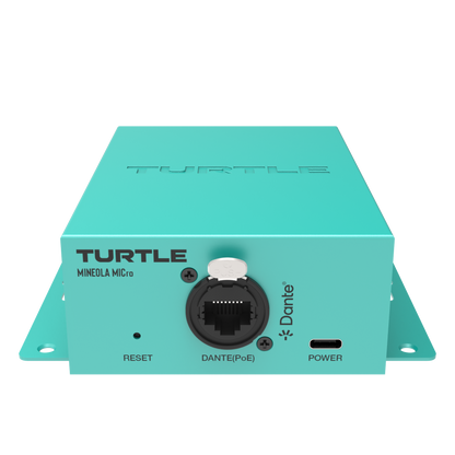 Turquoise electronic device with 'Turtle' branding on a white background
