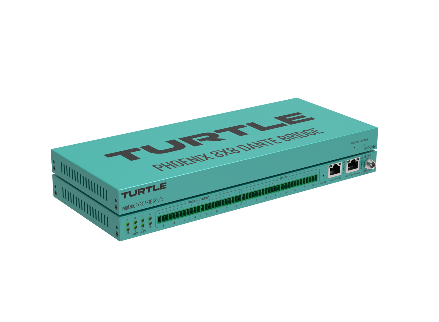 Turtle AV Phoenix 8x8 Dante Audio Bridge Angle