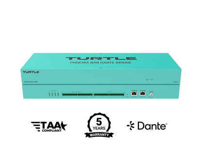 Turquoise electronic device with 'Turtle' branding on a white background, featuring certification logos.