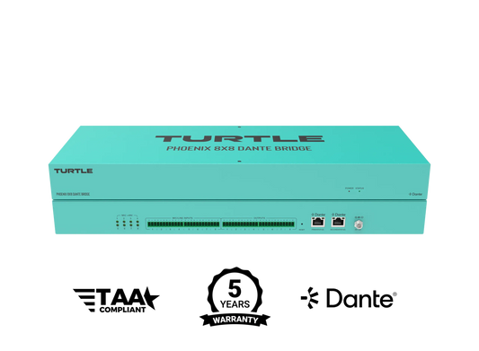 Turquoise electronic device with 'Turtle' branding on a white background, featuring certification logos.
