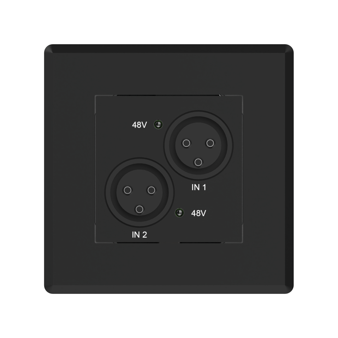 Turtle Dual Analog XLR Input to Dante Wallplate EU Wall Box Front