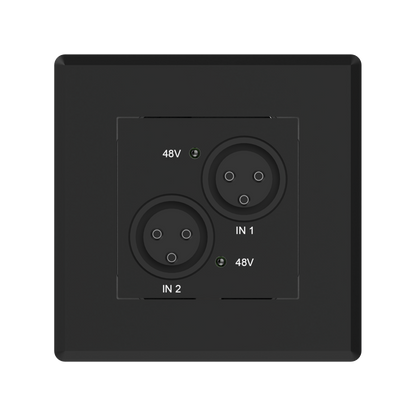 Turtle Dual Analog XLR Input to Dante Wallplate EU Wall Box Front