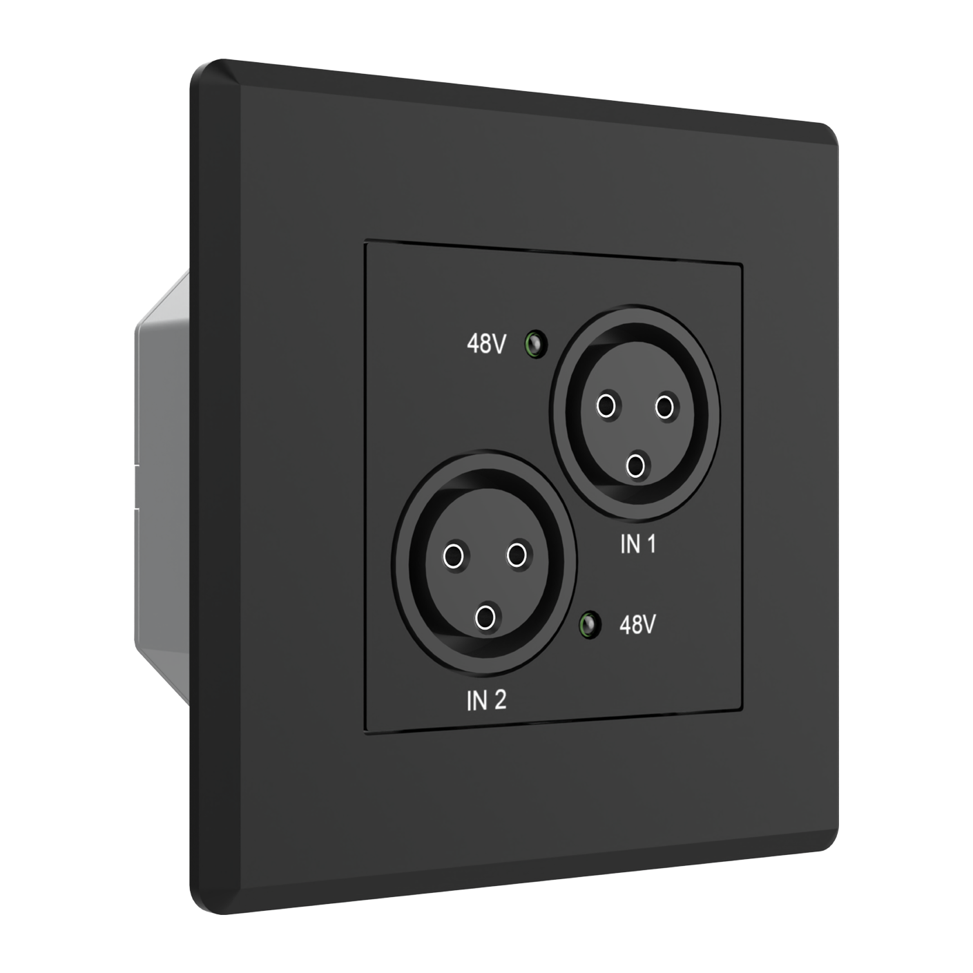Turtle Dual Analog XLR Input to Dante Wallplate EU Wall Box