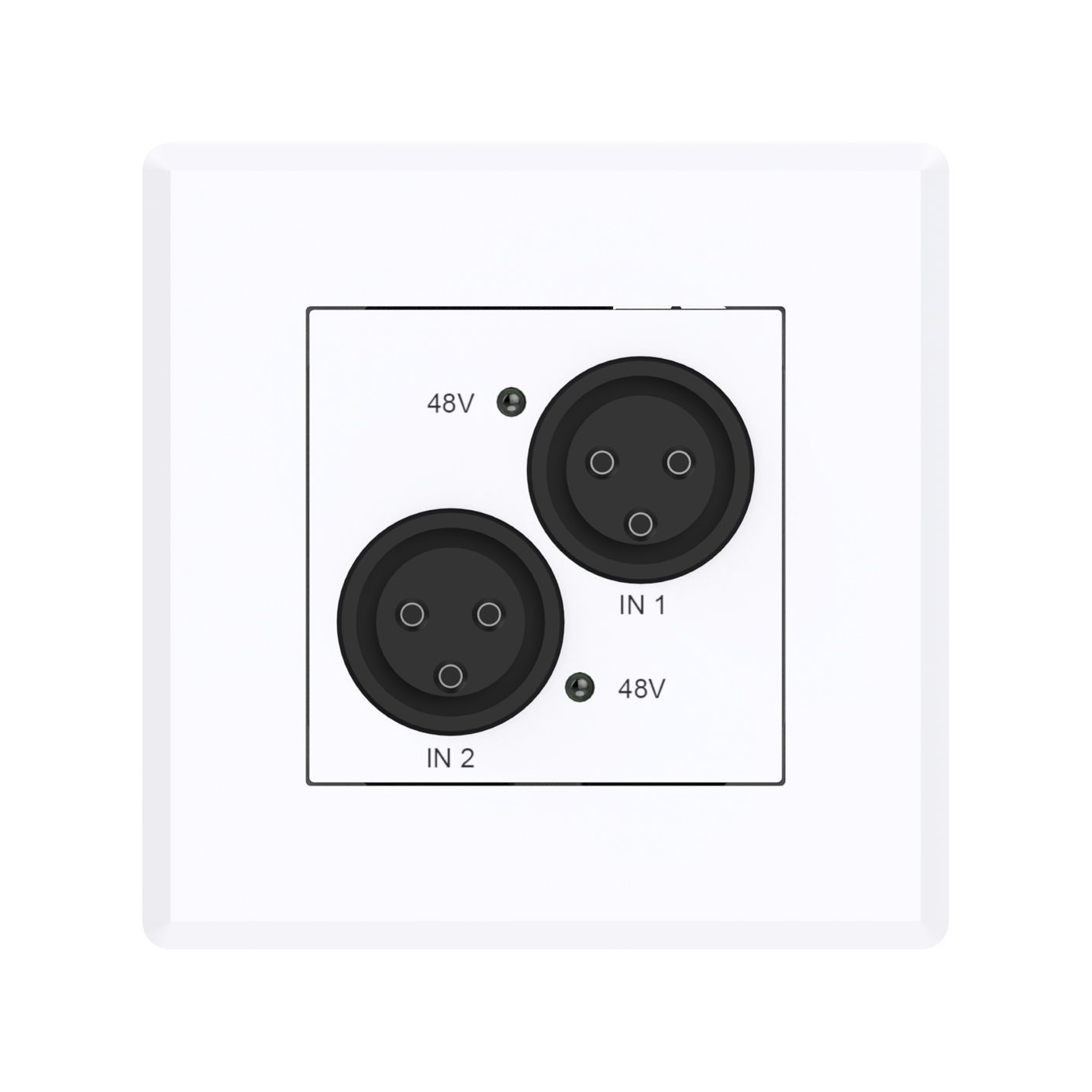 Turtle Dual Analog XLR Input to Dante Wallplate EU Wall Box Front