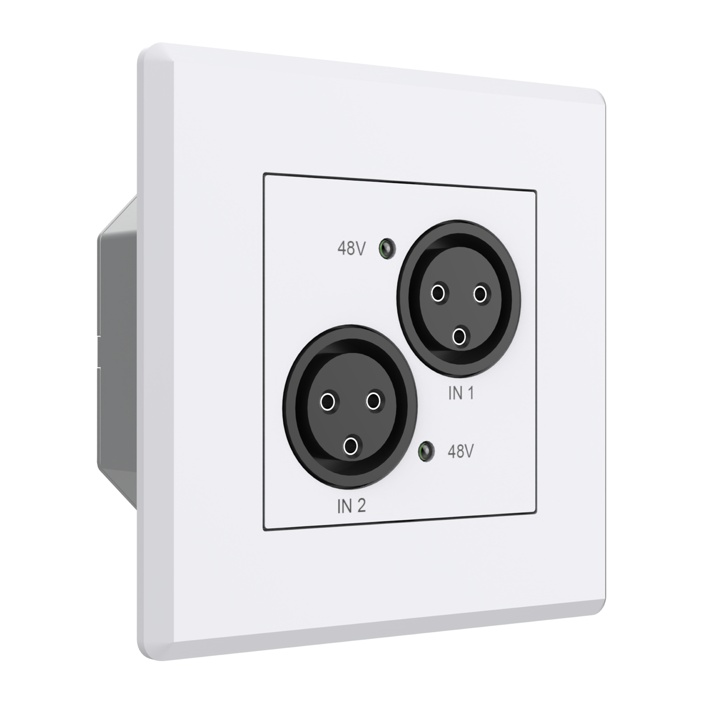 Turtle Dual Analog XLR Input to Dante Wallplate EU Wall Box